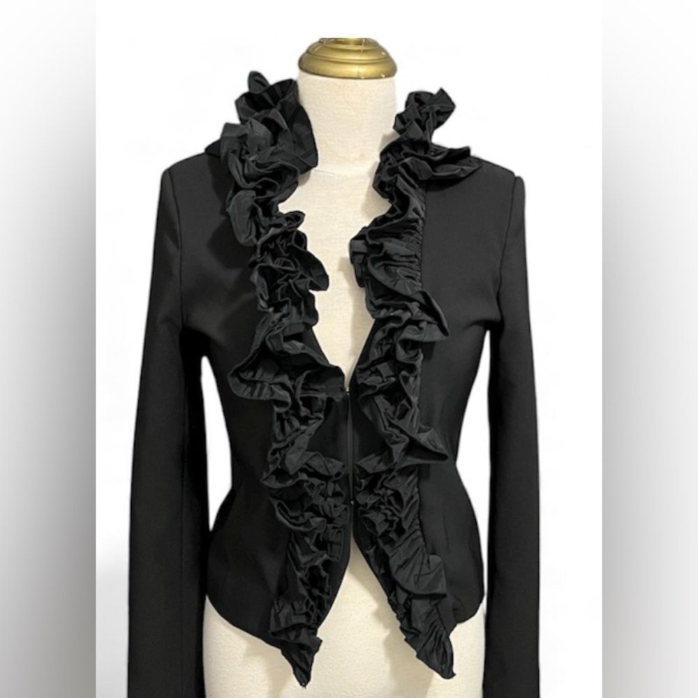 Rinascimento Black Ruffled Blazer